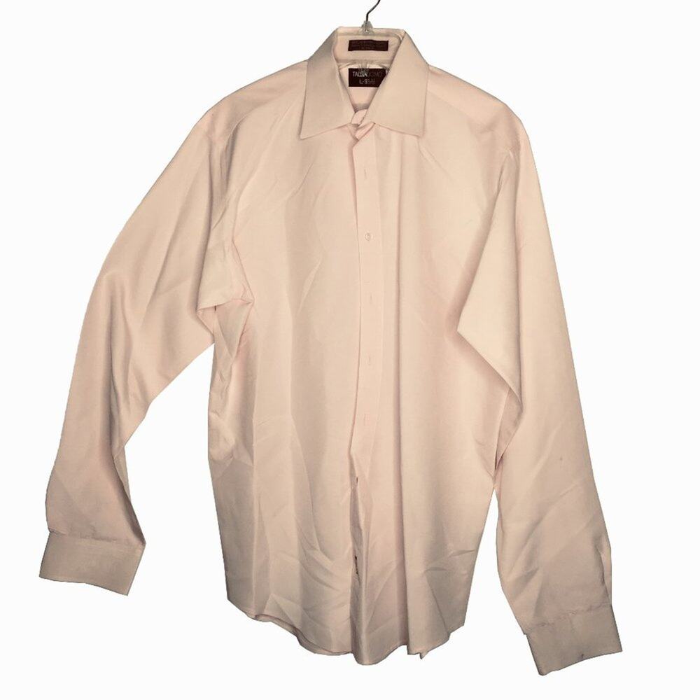 Tallia Uomo Button Up Dress Shirt Long Sleeve Large Pink Work Career